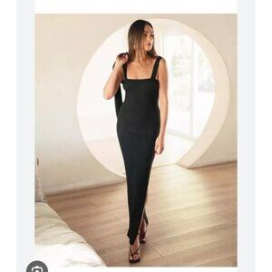 Rachelove X Splendid Black Ribbed Maxi Dress XL Retail $188